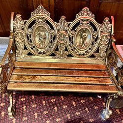 Stage Stop Cafe - Very heavy old bench.
