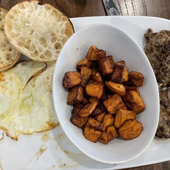 Another Broken Egg Cafe - Traditional Day Starter with sausage patties. Fresh Country Potatoes are an add-on. - American Near Me - Indianapolis, Indiana