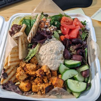 Kayak Kafe - Vegetarian Salad with Tiger Tofu (vegan) - Sandwiches Near Me - Savannah, Georgia Kayak Kafe - Vegetarian Salad with Tiger Tofu (vegan) - Sandwiches Near Me - Savannah, Georgia