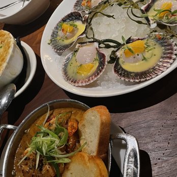 Old Brea Chop House - Crudo scallops + bbq shrimp appetizer - Steakhouses Near Me - Brea, California Old Brea Chop House - Crudo scallops + bbq shrimp appetizer - Steakhouses Near Me - Brea, California