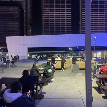 Crypto Arena - Outside sitting area within the game - Stadiums & Arenas Near Me - Los Angeles, California