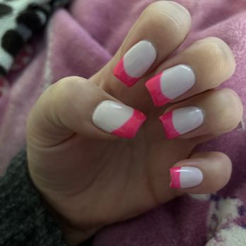 Ken Nails Spa - Acrylic full with gel polish. Baby pink with hot pink tips. - Nail Salons Near Me - Dublin, California Ken Nails Spa - Acrylic full with gel polish. Baby pink with hot pink tips. - Nail Salons Near Me - Dublin, California