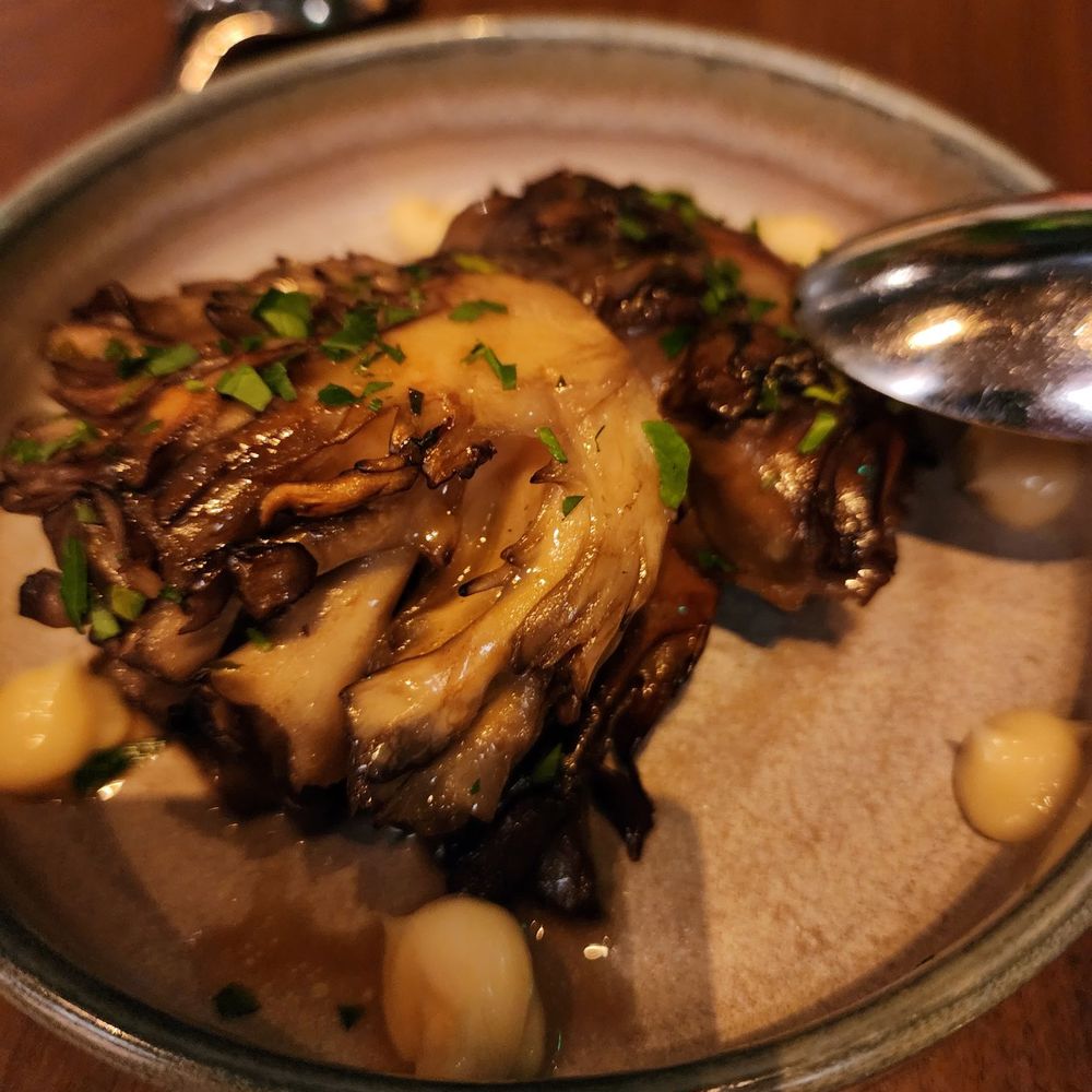 Ramsay's Kitchen - Maitake mushroom. This was the number 1 dish of the night. Servers were all excited we bought this as that was their favorites as well! - New American Near Me - Las Vegas, Nevada