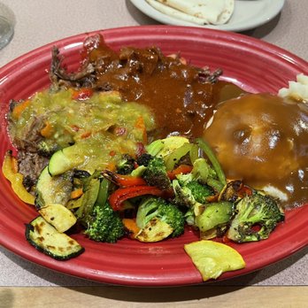 Pantry Restaurant - Brisket plate, Christmas style. Everything on this plate was divine! - Breakfast & Brunch Near Me - Santa Fe, New Mexico Pantry Restaurant - Brisket plate, Christmas style. Everything on this plate was divine! - Breakfast & Brunch Near Me - Santa Fe, New Mexico