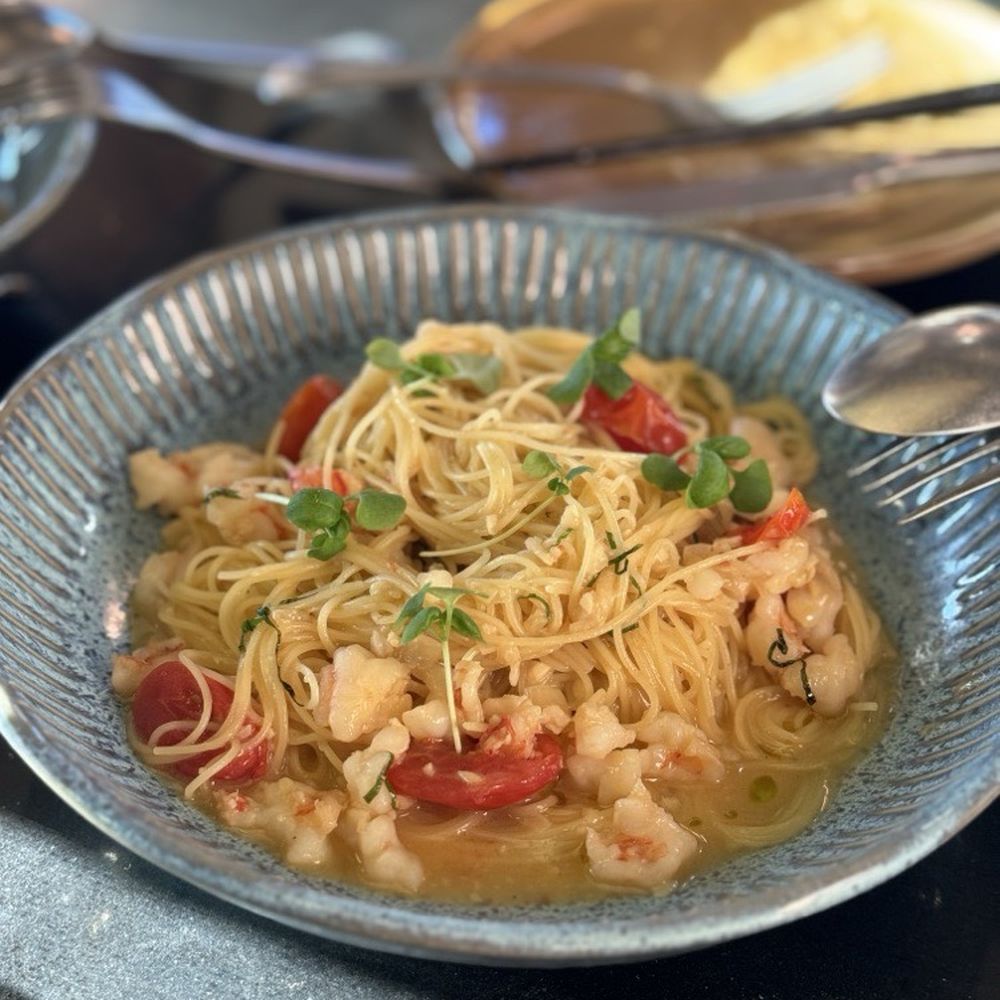 Pears Restaurant - Shrimp angle hair pasta which - Asian Fusion Near Me - Markham, Ontario Pears Restaurant - Shrimp angle hair pasta which - Asian Fusion Near Me - Markham, Ontario
