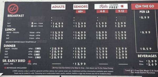 Menu photo 4 Golden Corral Buffet & Grill Concord, CA