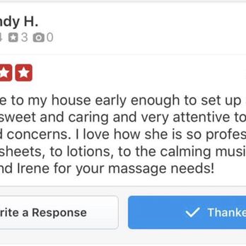 Malina Massage - Another 5 star review on Yelp! I'm happy to do what I love! Contact me and enjoy massage service in the comfort of your home! - Massage Near Me