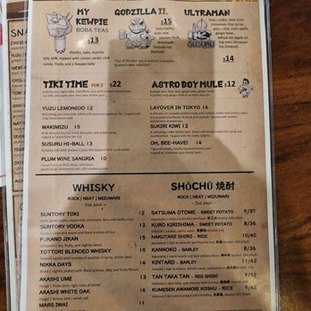Susuru - Cocktail menu - Izakaya Near Me - Orlando, Florida