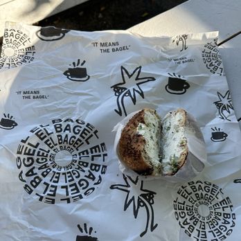 El Bagel - Everything with Scallion cream cheese - Bagels Near Me - Miami, Florida
