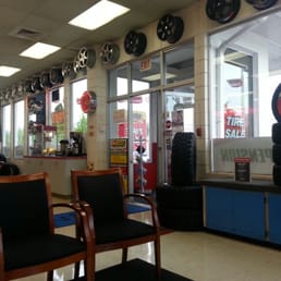 Inside the lobby, waiting for new tires to be installed. Inside the lobby, waiting for new tires to be installed.