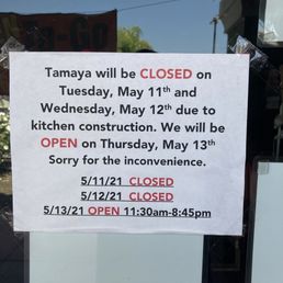 closed temporarily for construction, re-open May 13, 2021, but I'm hungry now :(... closed temporarily for construction, re-open May 13, 2021, but I'm hungry now :(...