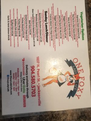 Menu photo 5 1FoxyLadyCafe Jacksonville, FL
