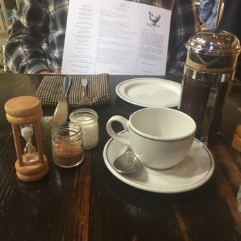 Woodberry Kitchen - When the sand runs out it's time to press your perfectly steeped coffee! Nice touch - American Near Me - Baltimore, Maryland Woodberry Kitchen - When the sand runs out it's time to press your perfectly steeped coffee! Nice touch - American Near Me - Baltimore, Maryland