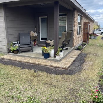 J&S Landscaping and Construction - Paver step installed to help minimize the drop from this concrete edge. - Landscaping Near Me J&S Landscaping and Construction - Paver step installed to help minimize the drop from this concrete edge. - Landscaping Near Me