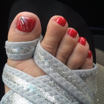Cinderella Nails And Spa - Red tie nails with some flair. - Nail Salons Near Me - Pearland, Texas