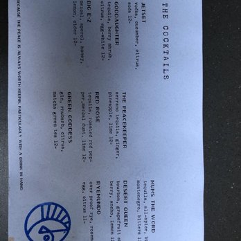 Peacekeeper - cocktail menu - Cocktail Bars Near Me - San Francisco, California Peacekeeper - cocktail menu - Cocktail Bars Near Me - San Francisco, California