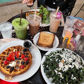 Urth Caffé-Pasadena - Fresh Corn Waffle Caravan Kale Salad Mocha Mint Green Rose Latté Divine Date Smoothie** - Cafes Near Me - Pasadena, California Urth Caffé-Pasadena - Fresh Corn Waffle Caravan Kale Salad Mocha Mint Green Rose Latté Divine Date Smoothie** - Cafes Near Me - Pasadena, California