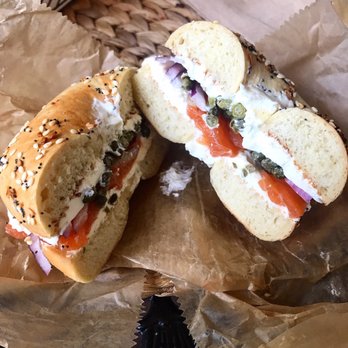 Beaver Bagel Company - Heirloom bagel. Cream cheese, lox, capers and onions - Bagels Near Me - Beaver, Pennsylvania