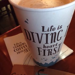 Caribou Coffee - Pumpkin Latte with Almond Milk !  delicious