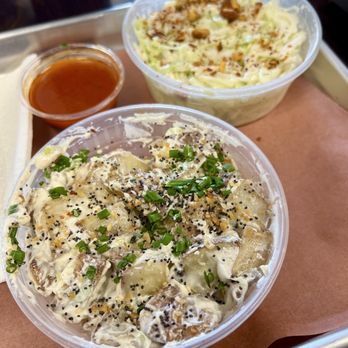 Red Eye Barbecue - Another look at the potato salad and sauce. - Pop-Up Restaurants Near Me - Santa Rosa, California Red Eye Barbecue - Another look at the potato salad and sauce. - Pop-Up Restaurants Near Me - Santa Rosa, California