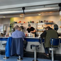 Monty's Blue Plate Diner - A look at the counter.