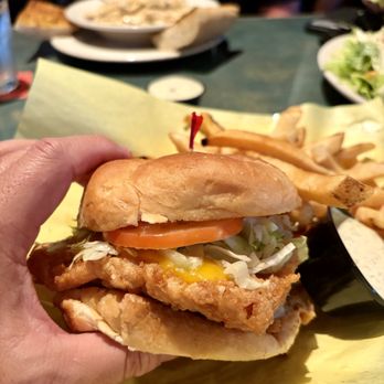 Pine Lake Ale House - Fish Burger w/ cheese - American Near Me - Sammamish, Washington Pine Lake Ale House - Fish Burger w/ cheese - American Near Me - Sammamish, Washington