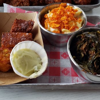 Hancock - Jalapeno Cheddar Cornbread Pimento Mac and Cheese Braised Greens - Chicken Shop Near Me - Grand Rapids, Michigan Hancock - Jalapeno Cheddar Cornbread Pimento Mac and Cheese Braised Greens - Chicken Shop Near Me - Grand Rapids, Michigan