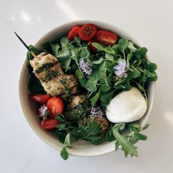 Haute Foods - Purple Sage Pesto Salad with Grilled Chicken and Burrata