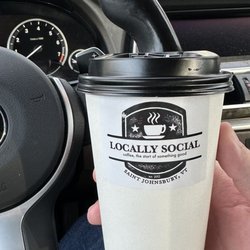 Locally Social Coffee - Hot Latte with Raspberry