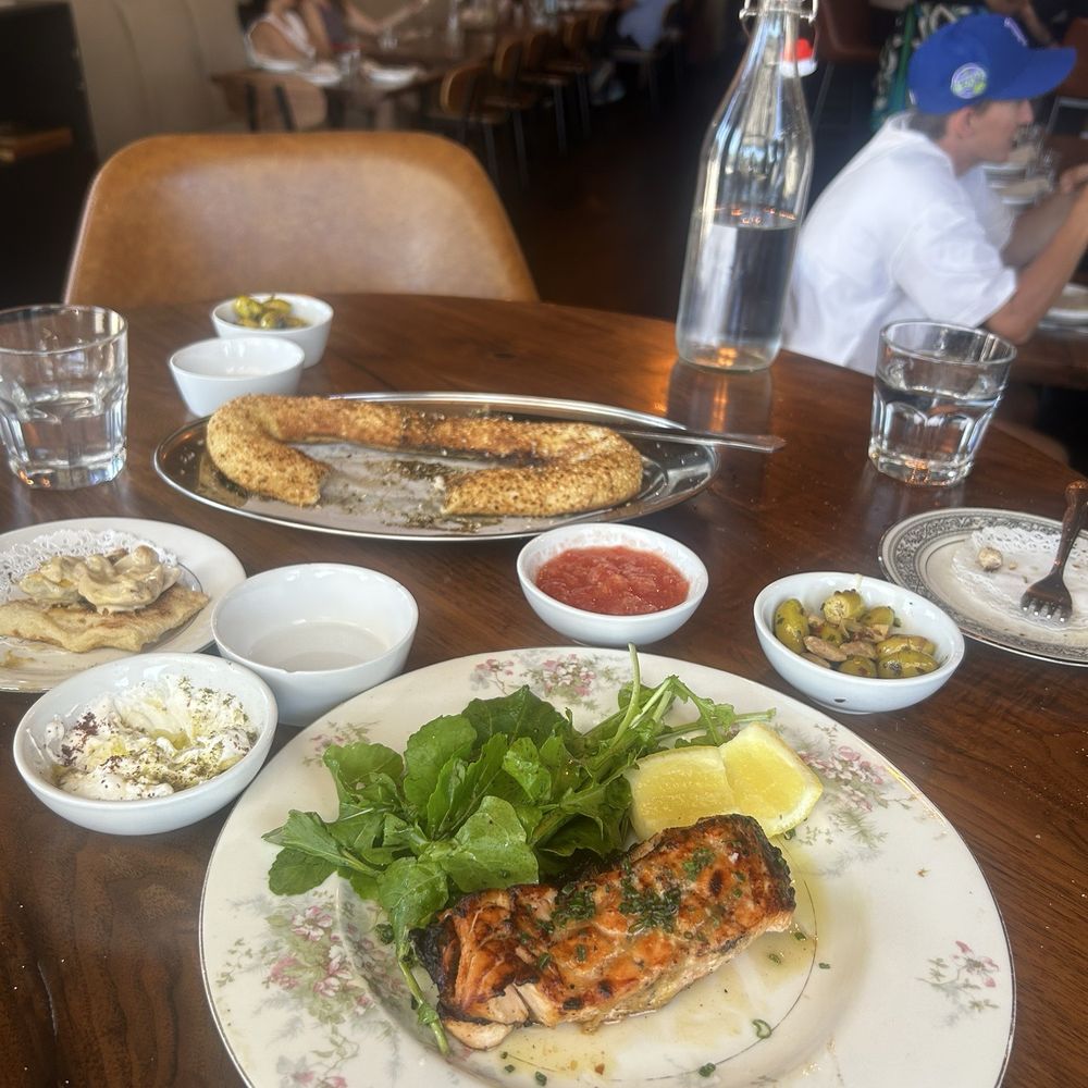 Carmel - Bagel with Olives and Salmon Skewer - Mediterranean Near Me - Los Angeles, California