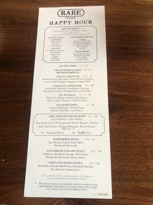 Menu photo 2 RARE Italian Fort Collins, CO