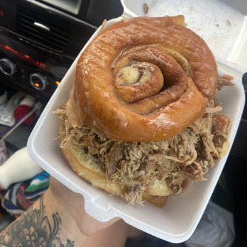 Yummies Donuts & BBQ - Cinnamon bbq Sammy! - Bakeries Near Me - Venice, Florida