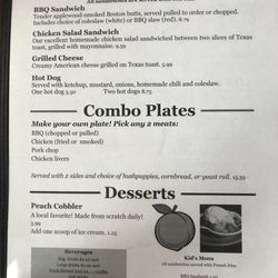 Tommy's Barbecue And Catering - Menu