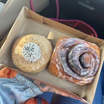 Good Town Doughnuts - Grey flavor of the moth donut the amazing cinnamon roll - Donuts Near Me - Costa Mesa, California