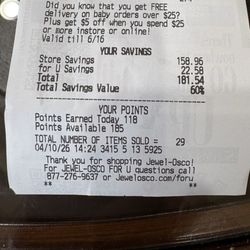 Jewel-Osco - My receipt from yesterday.