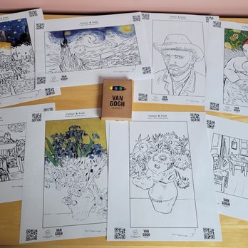 Van Gogh Exhibition - Coloring sheets and crayons from the exhibit - Art Galleries Near Me - Seattle, Washington Van Gogh Exhibition - Coloring sheets and crayons from the exhibit - Art Galleries Near Me - Seattle, Washington