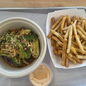 Bird And Bao - Crushed cucumber and five  spicy  fries - Asian Fusion Near Me - Patchogue, New York