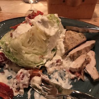 Forklift & Palate - Roasted tomatoes on an iceberg wedge, nice touch. Chicken was ice cold, would have preferred feebly grilled. - New American Near Me - Manheim, Pennsylvania
