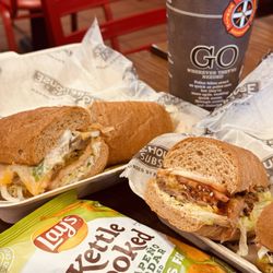 Firehouse Subs - Veggie sandwich and Smokehouse Beef & Cheddar Brisket