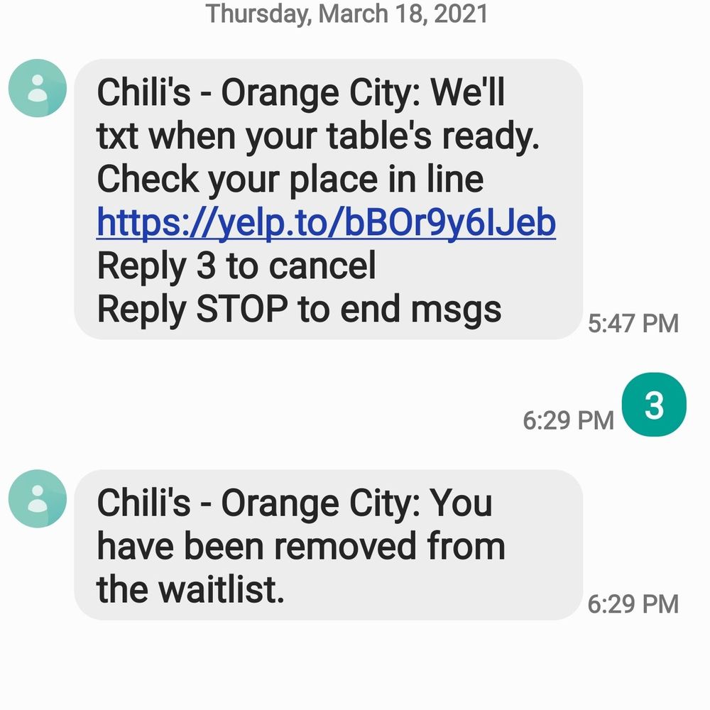Chili's - Got tired of waiting and left - American Near Me - Orange City, Florida