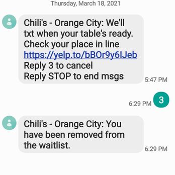 Chili's - Got tired of waiting and left - American Near Me - Orange City, Florida