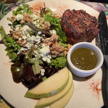 The Depot Restaurant - Filet Mignon with a side salad - New American Near Me - Seaview, Washington The Depot Restaurant - Filet Mignon with a side salad - New American Near Me - Seaview, Washington