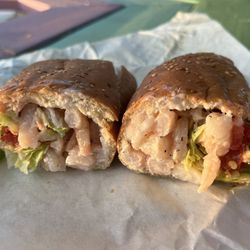My delicious Wabasso shrimp salad sub (I got small one)