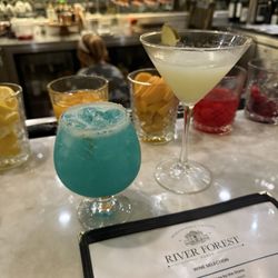 Christmas margarita and Gin gimlet with egg white