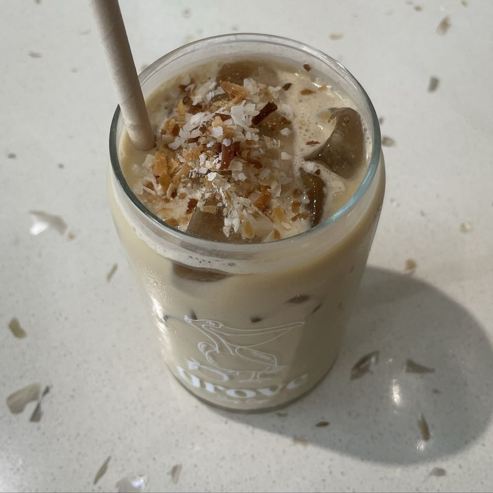 Grove Surf Cafe - Iced coconut latte - Coffee & Tea Near Me - Indian Rocks Beach, Florida Grove Surf Cafe - Iced coconut latte - Coffee & Tea Near Me - Indian Rocks Beach, Florida