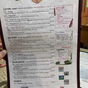 US Thai Cafe - Menu 5/2024 - Thai Near Me - Edgewater, Colorado