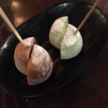 JINYA Ramen Bar - Calgary - Chocolate and green tea mochi ice cream - Ramen Near Me - Calgary, Alberta