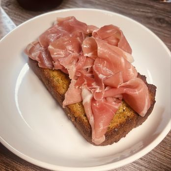 Darkroom - Buttery Zucchini Bread topped with Jamon Serrano - Wine Bars Near Me - Santa Ana, California