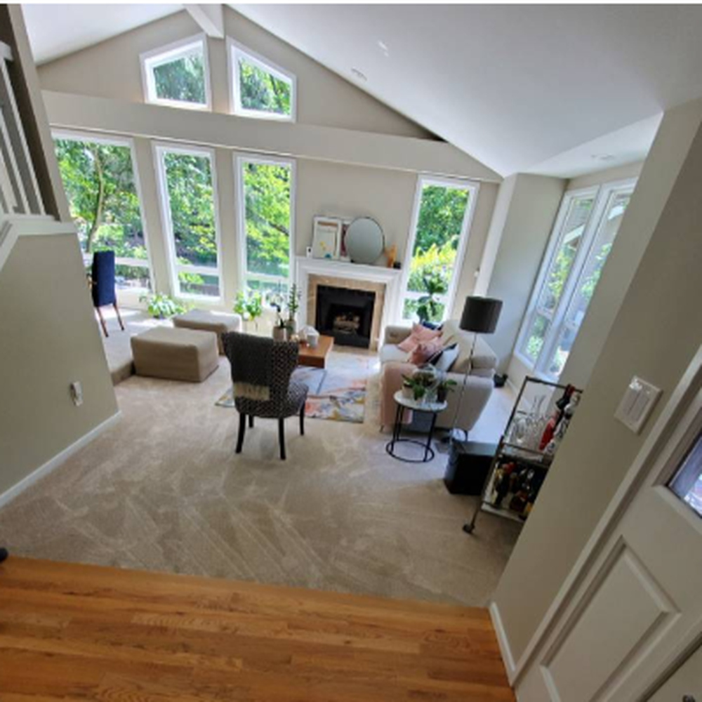 E&A Pro Flooring - Before, when we had carpet and oil finish hardwood - Flooring Near Me - Bellevue, Washington