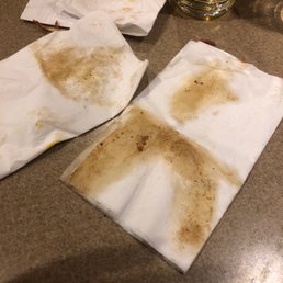 Grease filled napkins Grease filled napkins